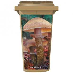 Toadstools In A Forest Wheelie Bin Sticker Panel